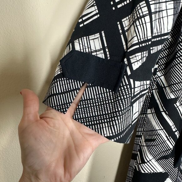 St. John SoCa 3/4 Sleeve Printed Swing Coat Womens Size P Old Money Rich Auntie - Picture 3 of 10